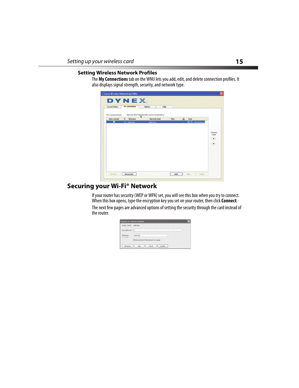 Securing your wi-fi® network | Dynex DX-NNBC User Manual | Page 15 / 33