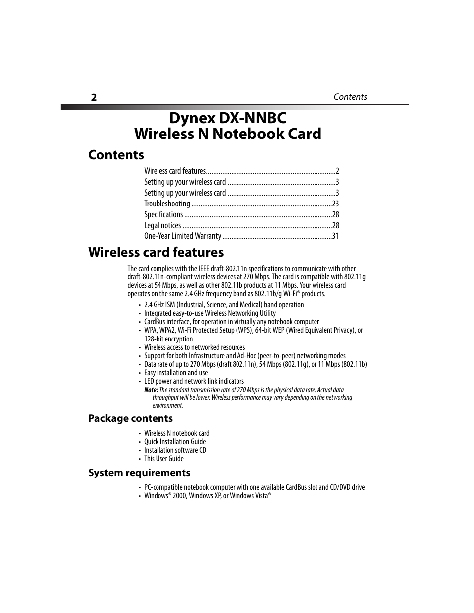 Dynex DX-NNBC User Manual | Page 2 / 33
