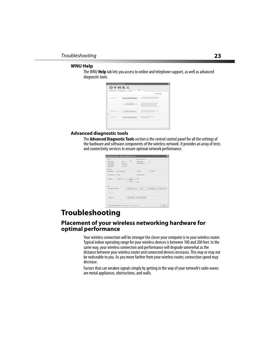 Troubleshooting | Dynex DX-NNBC User Manual | Page 23 / 33
