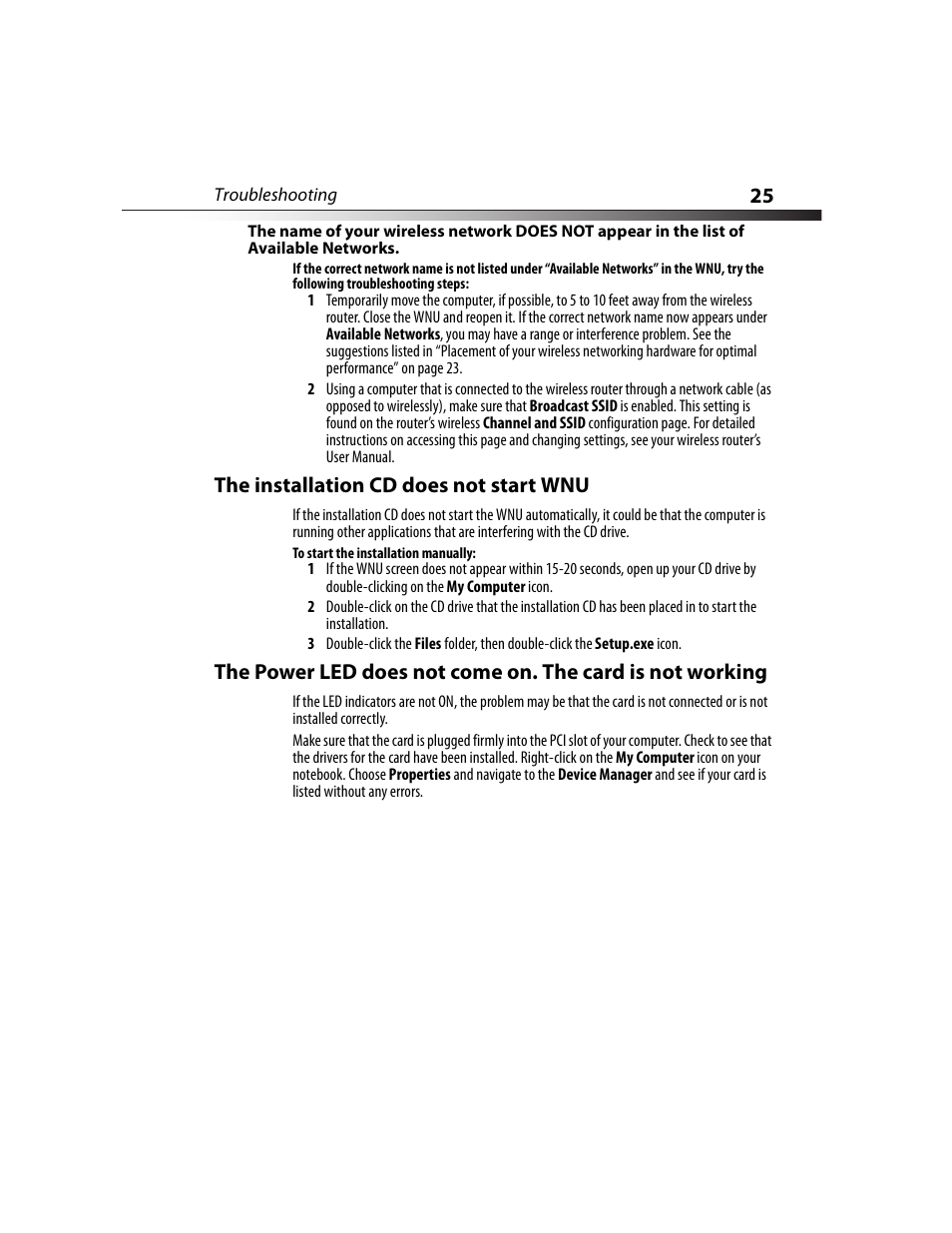 The installation cd does not start wnu | Dynex DX-NNBC User Manual | Page 25 / 33