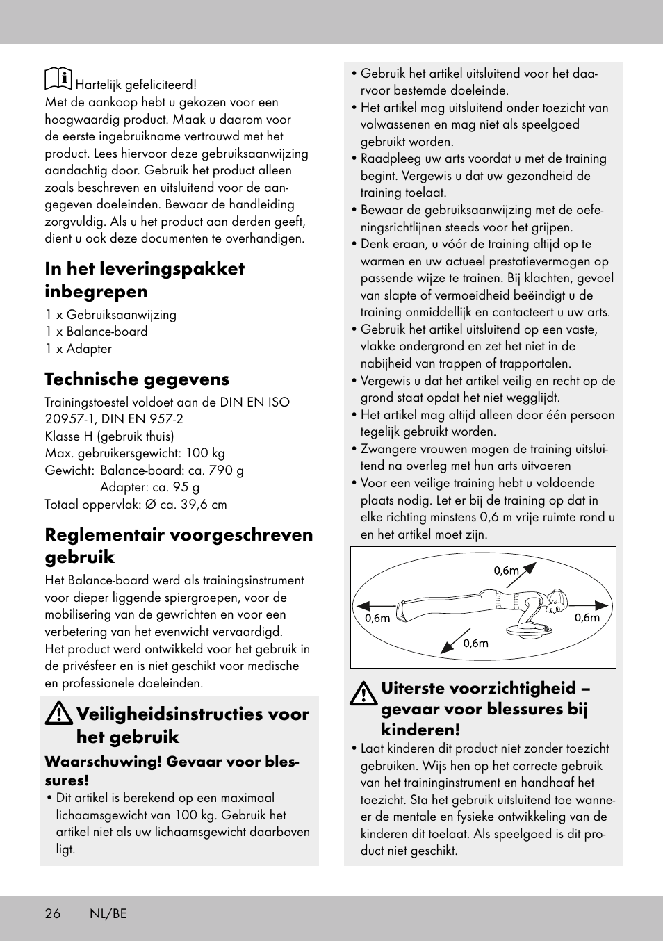 Technische gegevens, Reglementair voorgeschreven gebruik, Veiligheidsinstructies voor het gebruik | Crivit BB-1789 User Manual | Page 26 / 36