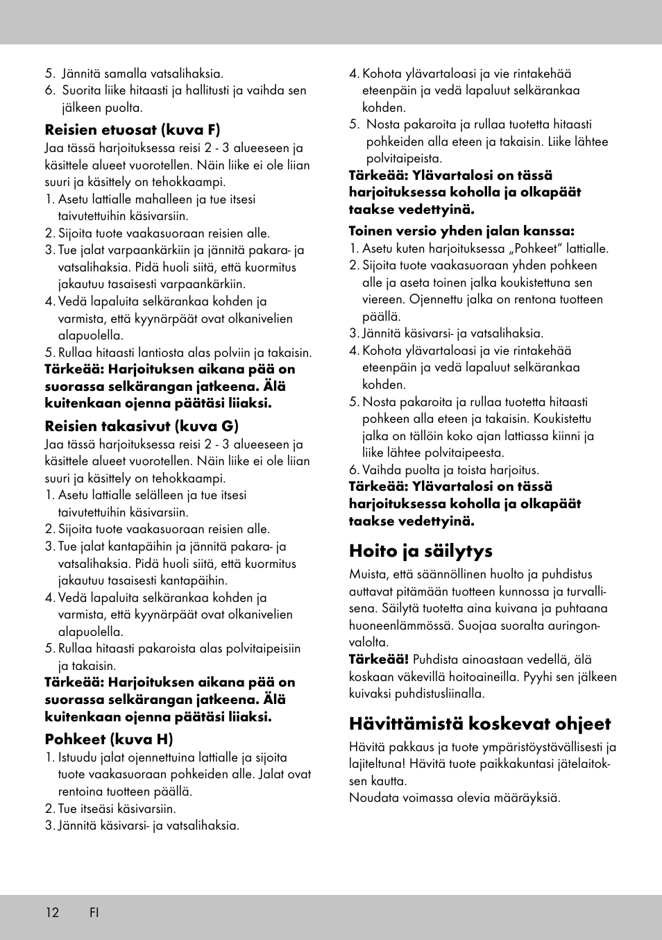 Hoito ja säilytys, Hävittämistä koskevat ohjeet | Crivit BB-2035 User Manual | Page 10 / 34