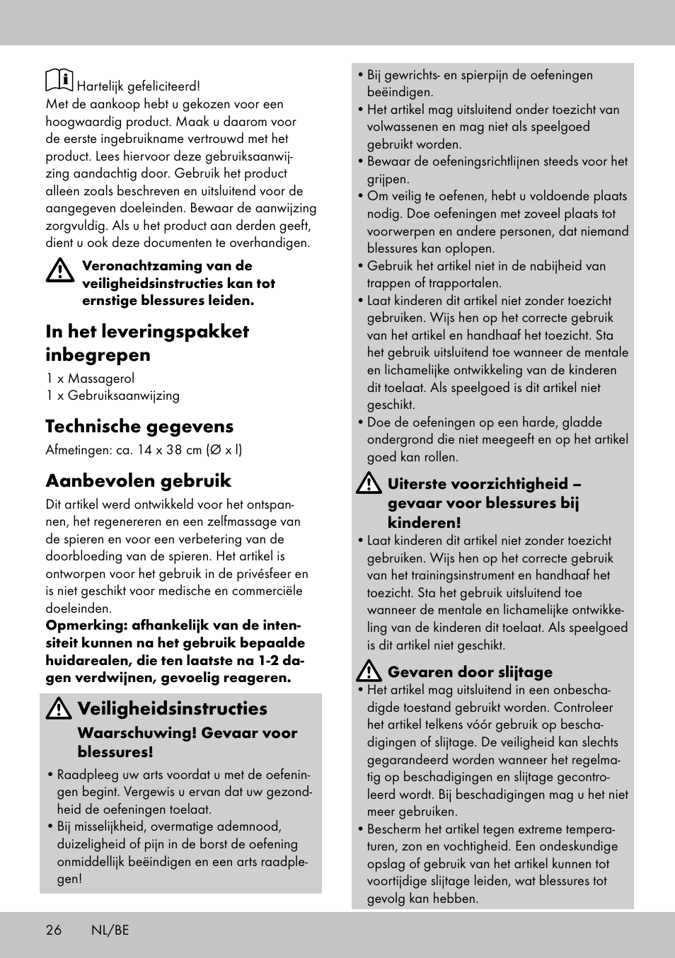 Technische gegevens, Aanbevolen gebruik, Veiligheidsinstructies | Crivit BB-2035 User Manual | Page 24 / 34