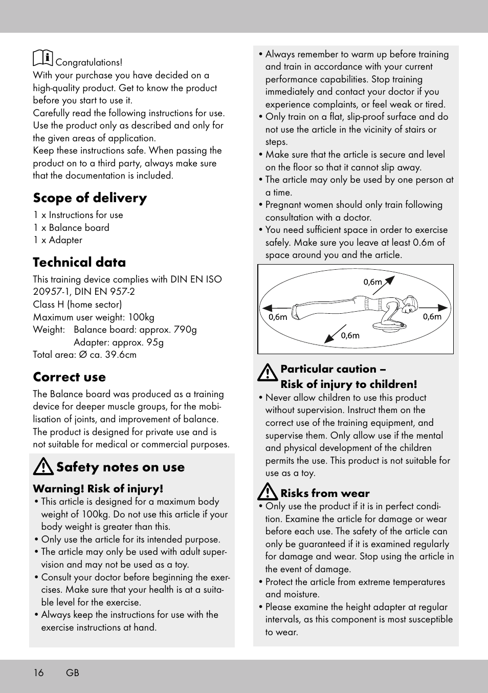 Scope of delivery, Technical data, Correct use | Crivit BB-1789 User Manual | Page 16 / 20