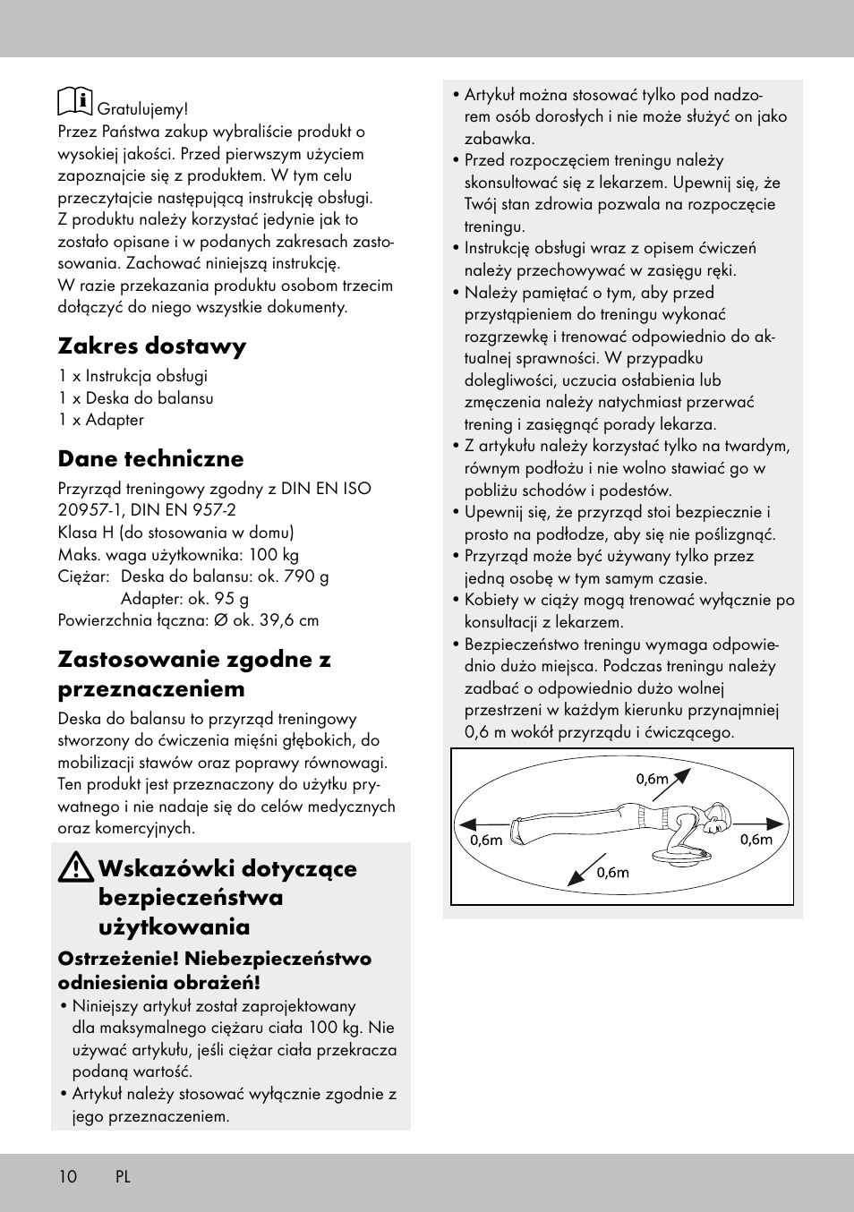 Zakres dostawy, Dane techniczne, Zastosowanie zgodne z przeznaczeniem | Wskazówki dotyczące bezpieczeństwa użytkowania | Crivit BB-1789 User Manual | Page 10 / 36