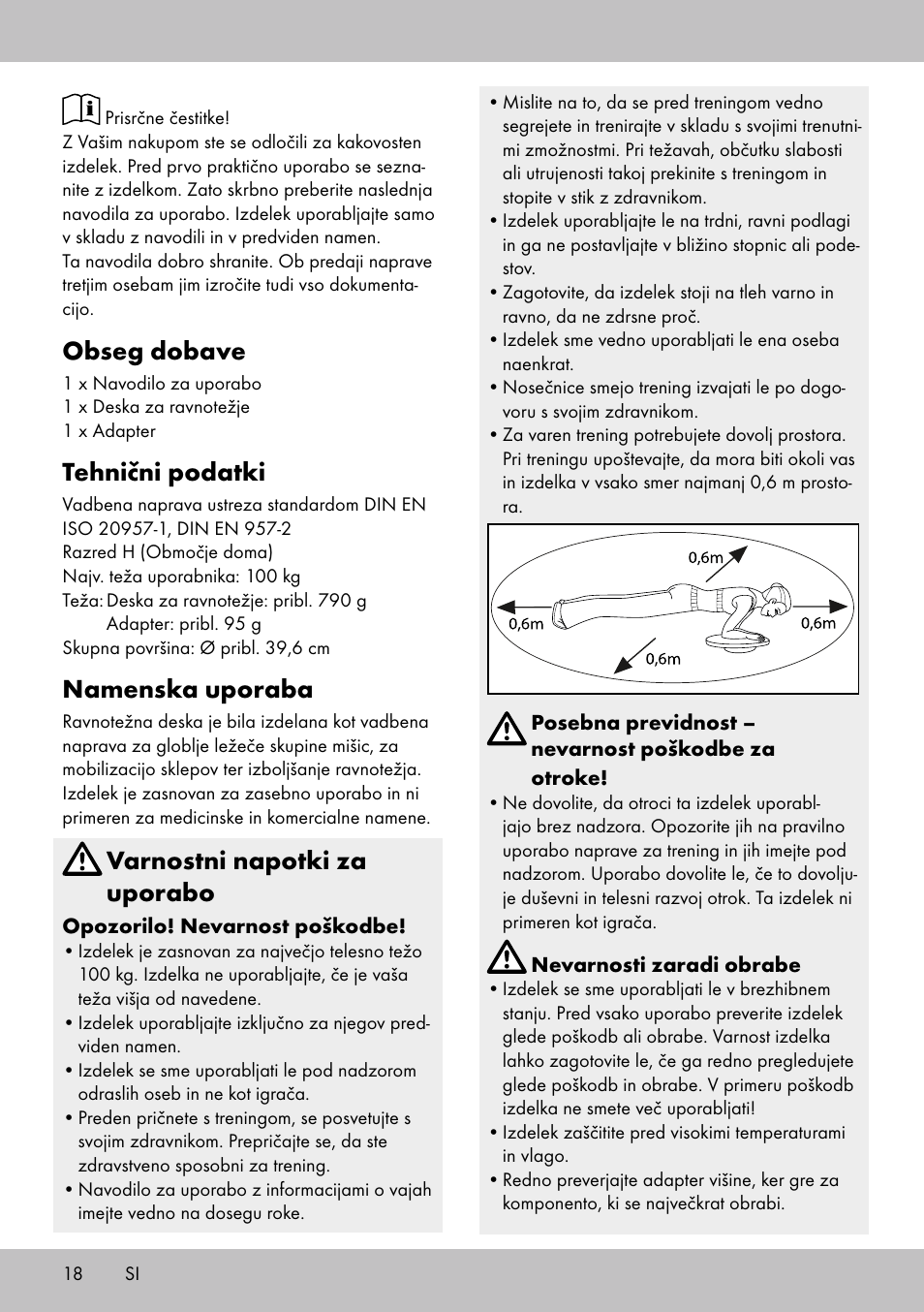 Obseg dobave, Tehnični podatki, Namenska uporaba | Varnostni napotki za uporabo | Crivit BB-1789 User Manual | Page 18 / 36