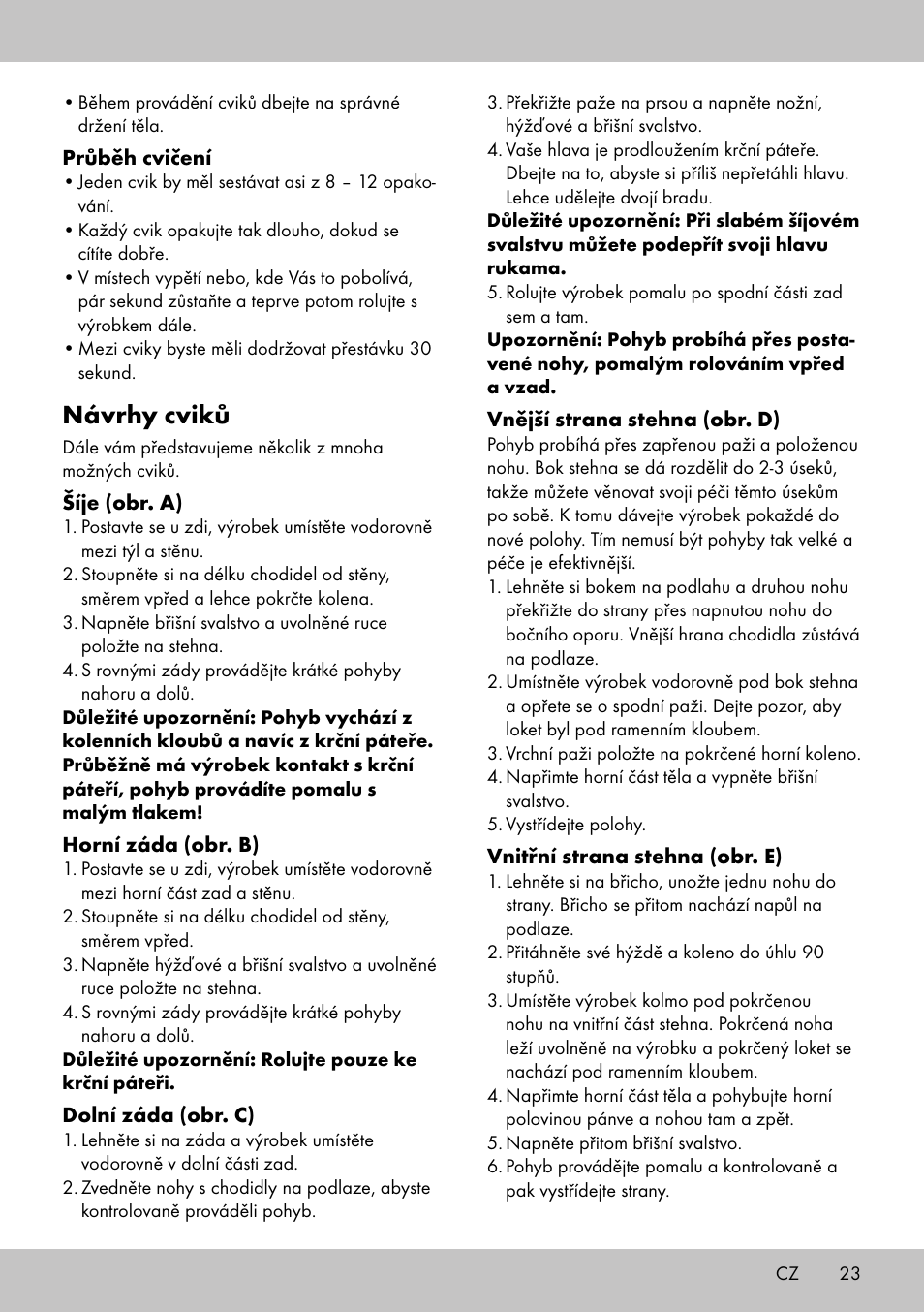 Návrhy cviků | Crivit BB-2035 User Manual | Page 21 / 34