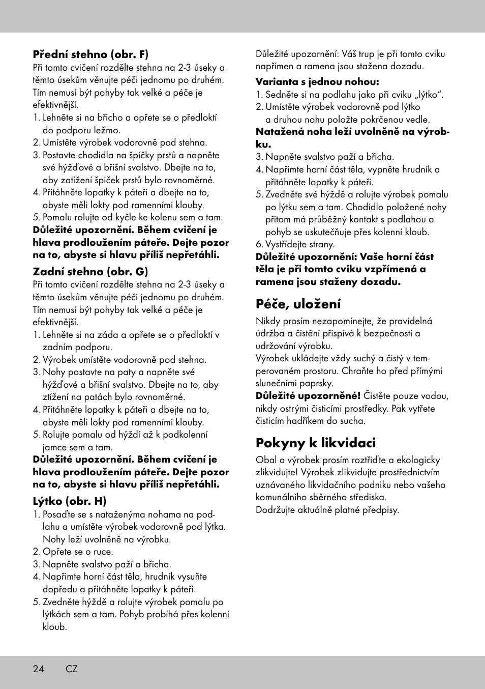 Péče, uložení, Pokyny k likvidaci | Crivit BB-2035 User Manual | Page 22 / 34