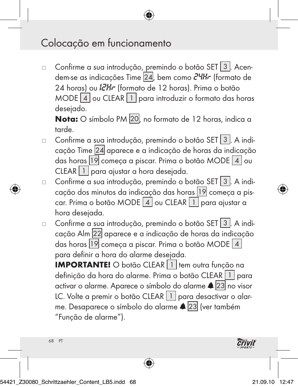 Colocação em funcionamento | Crivit Z30080 User Manual | Page 66 / 102