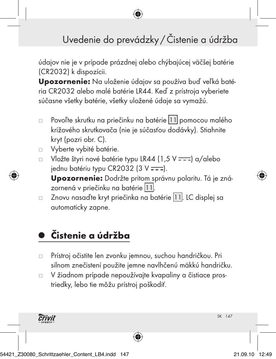 Uvedenie do prevádzky / čistenie a údržba, Čistenie a údržba | Crivit Z30080 User Manual | Page 145 / 147