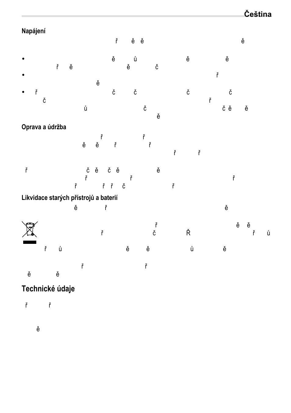 Napájení, Oprava a údržba, Likvidace starých přístrojů a baterií | Technické údaje | Crivit BS-210 User Manual | Page 21 / 36