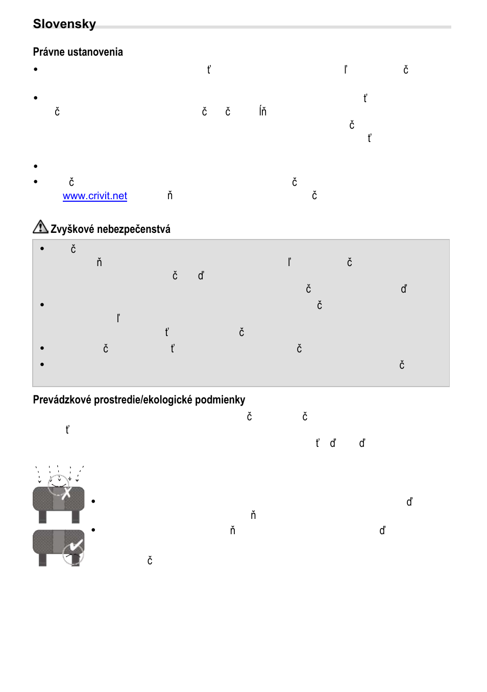 7bprávne ustanovenia, 8b zvyškové nebezpečenstvá, 9bprevádzkové prostredie/ekologické podmienky | Crivit BS-210 User Manual | Page 24 / 36