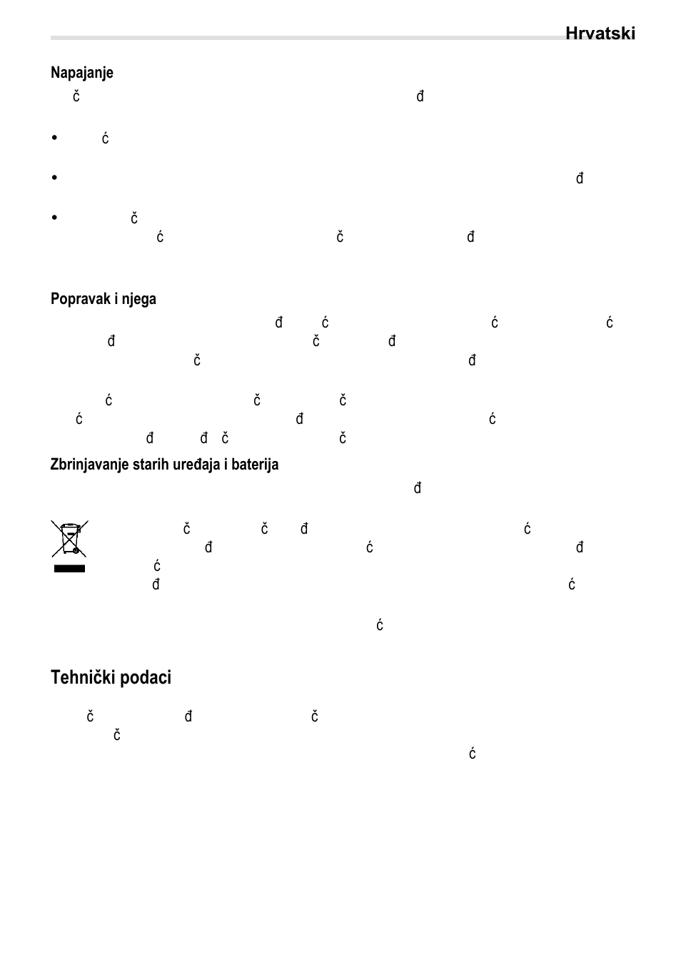 Napajanje, 11bpopravak i njega, 12bzbrinjavanje starih uređaja i baterija | 3btehnički podaci, Tehnički podaci | Crivit BS-210 User Manual | Page 29 / 36