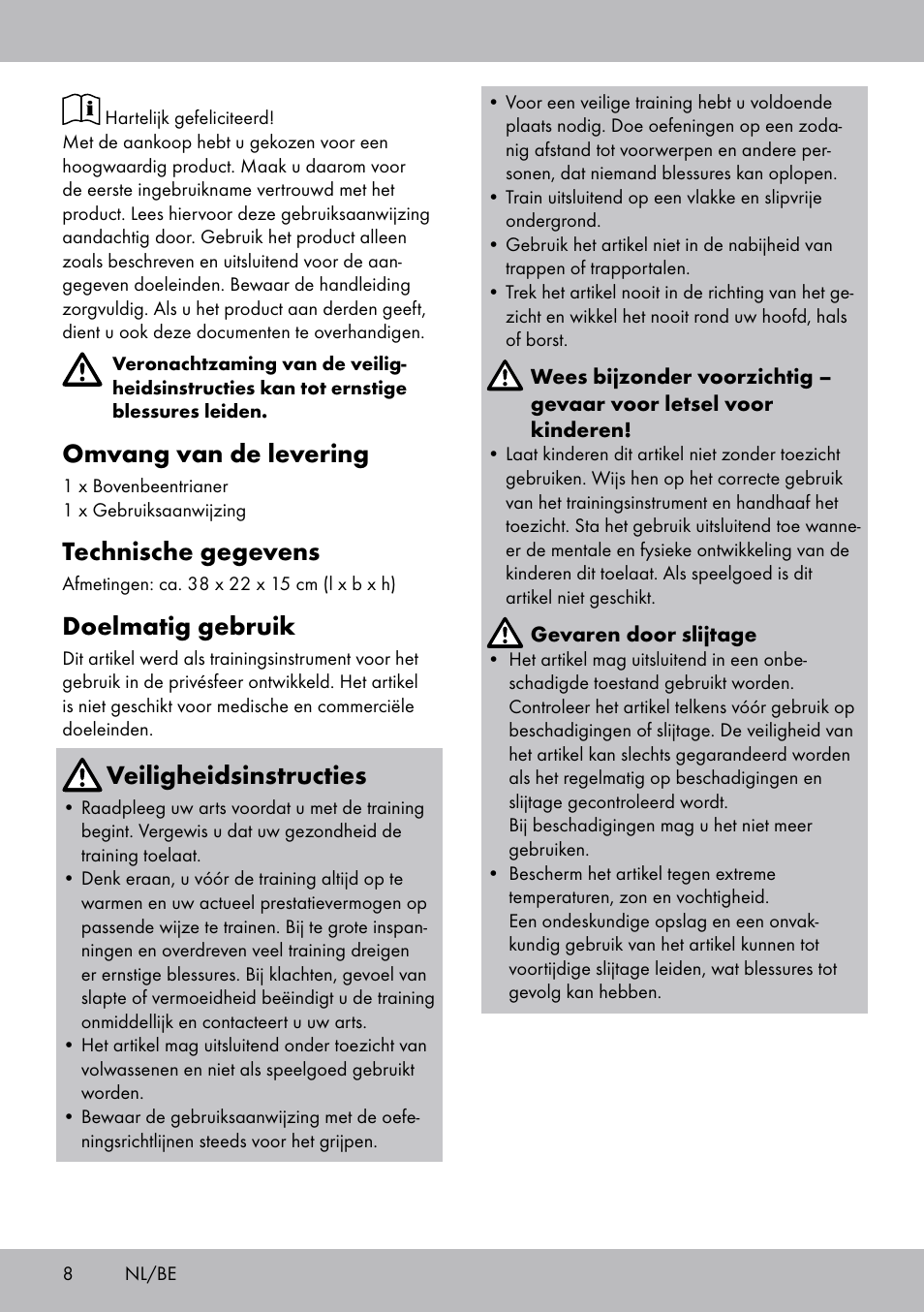 Omvang van de levering, Technische gegevens, Doelmatig gebruik | Veiligheidsinstructies | Crivit OT-2007 User Manual | Page 8 / 20