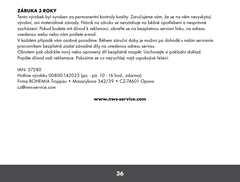 Crivit VP910 User Manual | Page 36 / 52