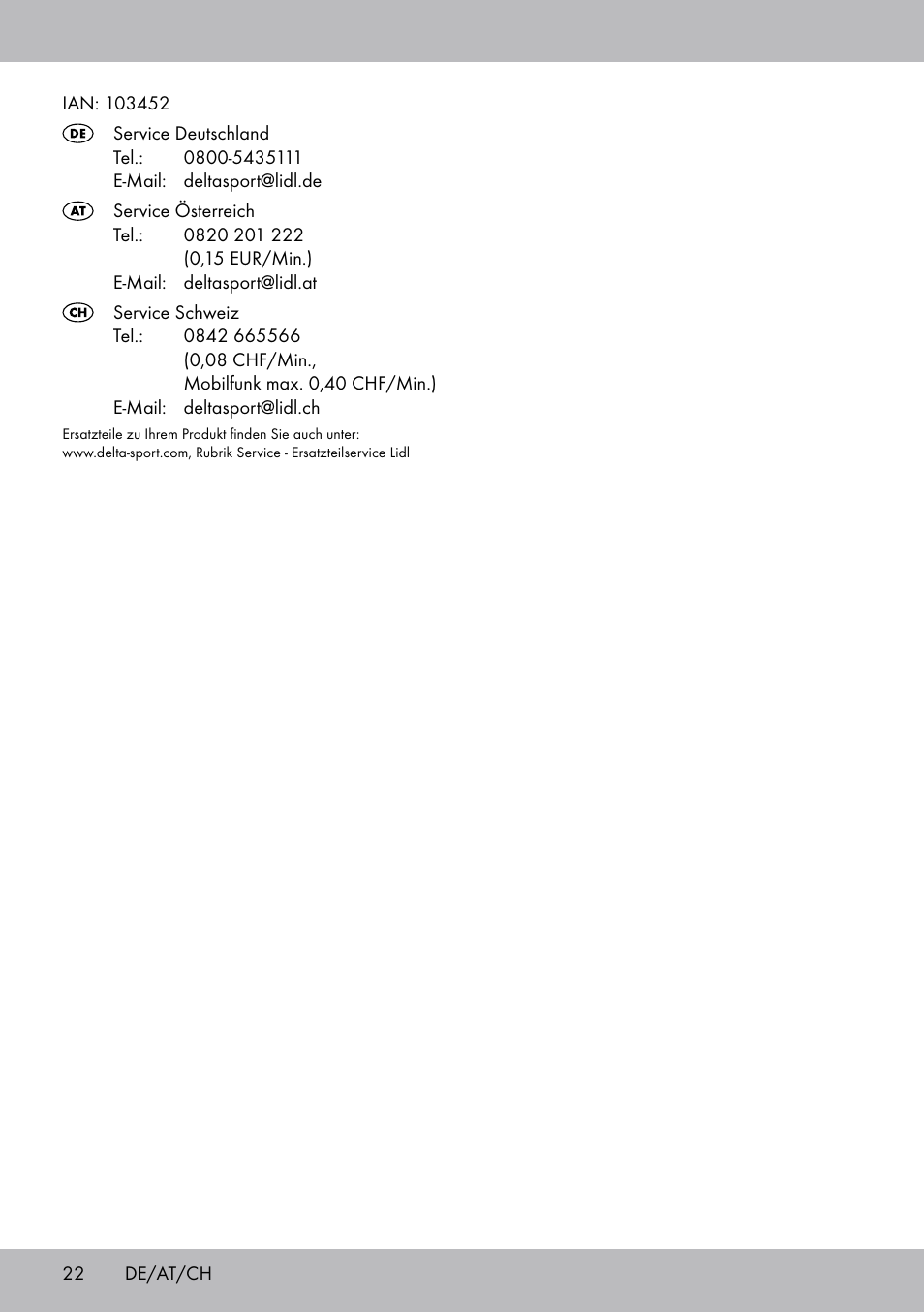 Crivit FH-2006 User Manual | Page 22 / 24