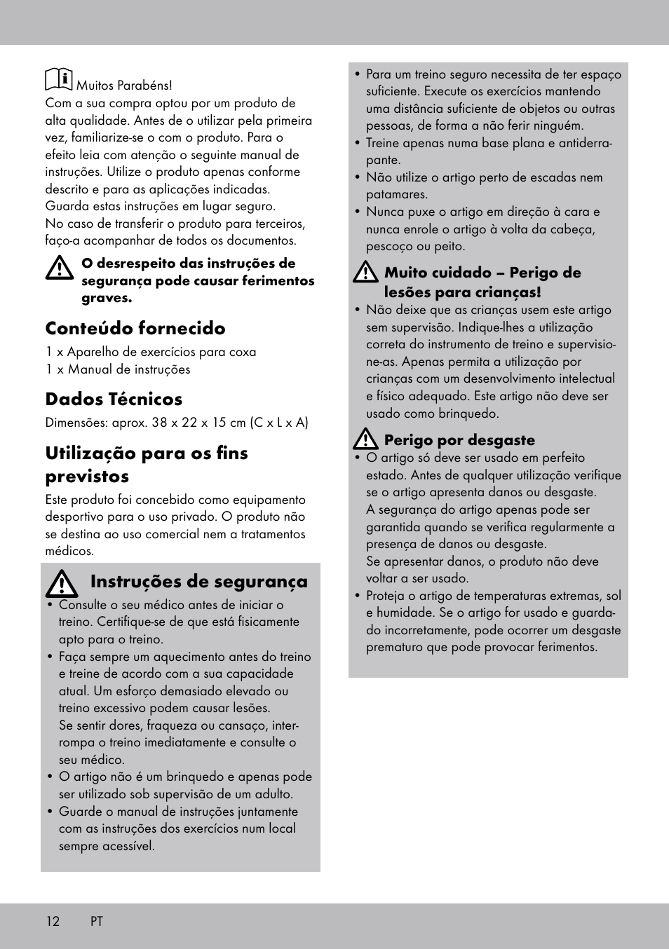Conteúdo fornecido, Dados técnicos, Utilização para os fins previstos | Instruções de segurança | Crivit OT-2007 User Manual | Page 12 / 24