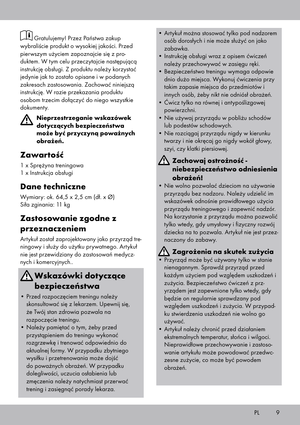 Zawartość, Dane techniczne, Zastosowanie zgodne z przeznaczeniem | Wskazówki dotyczące bezpieczeństwa | Crivit FH-2006 User Manual | Page 9 / 32