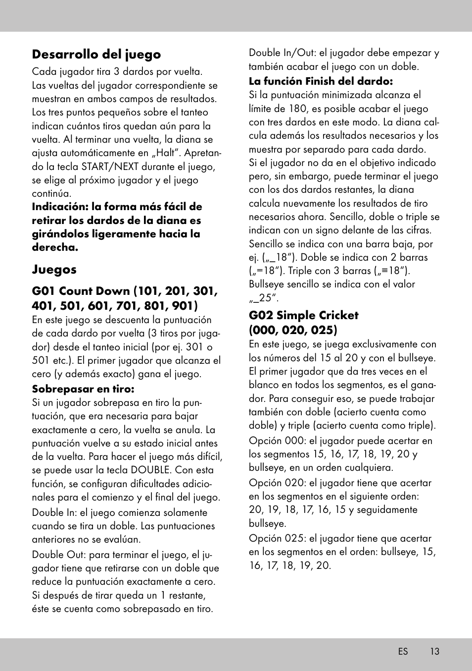 Desarrollo del juego, Juegos | Crivit DS-1532 User Manual | Page 11 / 82