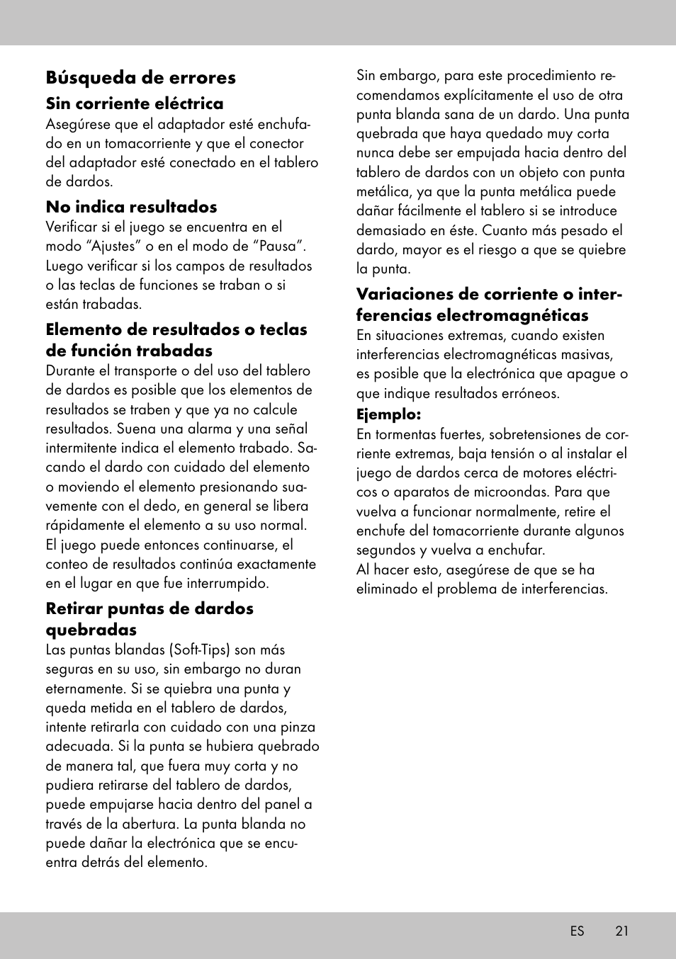 Búsqueda de errores | Crivit DS-1532 User Manual | Page 19 / 82