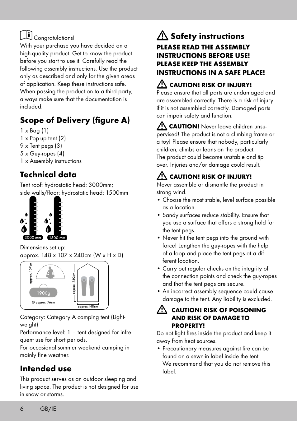 Scope of delivery (figure a), Technical data, Intended use | Safety instructions | Crivit PZ-2116 User Manual | Page 4 / 24