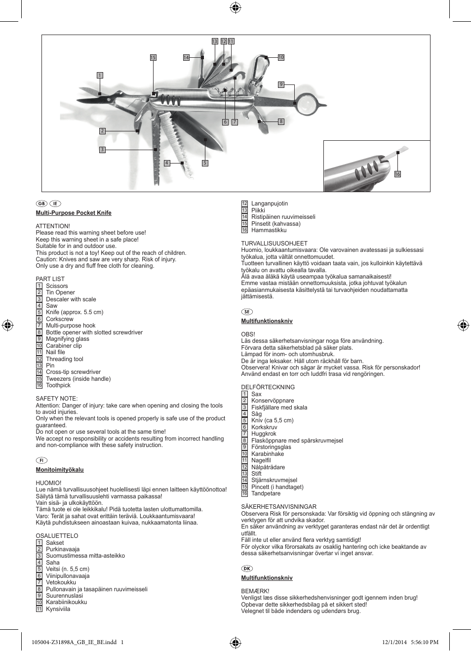 Crivit Z31898A User Manual | 2 pages