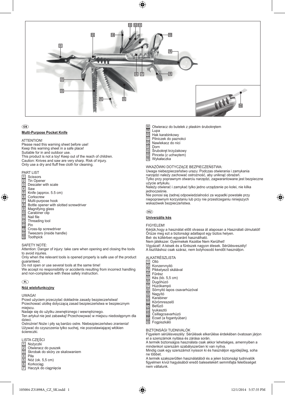 Crivit Z31898A User Manual | 2 pages