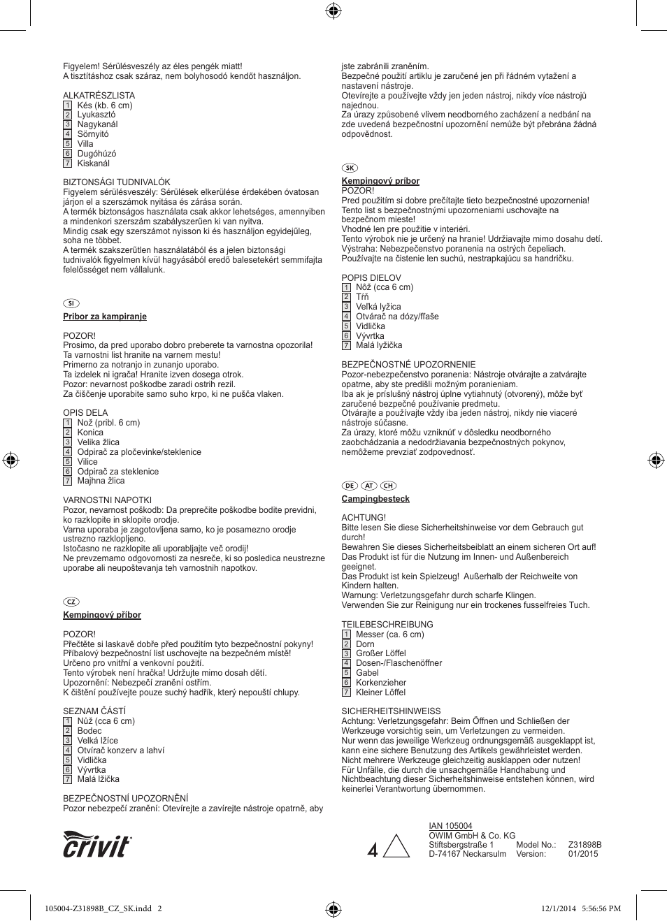 Crivit Z31898B User Manual | Page 2 / 2