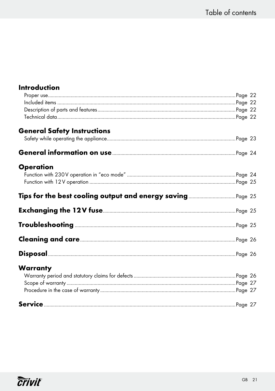 Crivit REK 230 D2 User Manual | Page 21 / 29