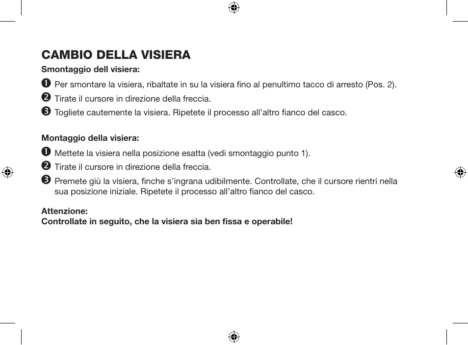 Cambio della visiera | Crivit SP-803Y User Manual | Page 18 / 52