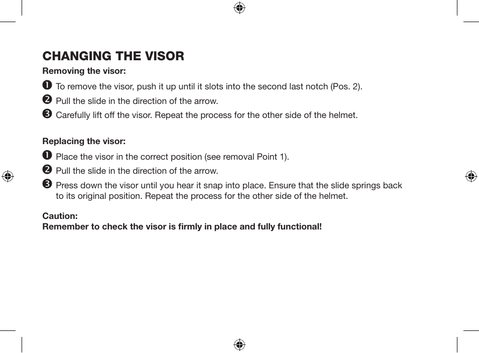Changing the visor | Crivit SP-803Y User Manual | Page 38 / 52