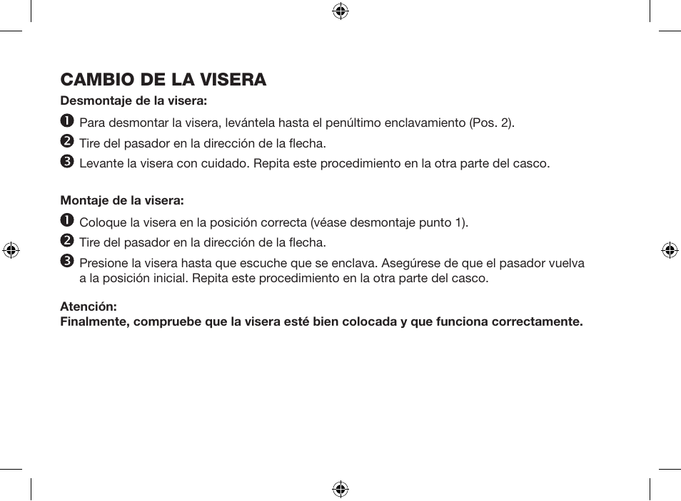 Cambio de la visera | Crivit SP-803Y User Manual | Page 8 / 52