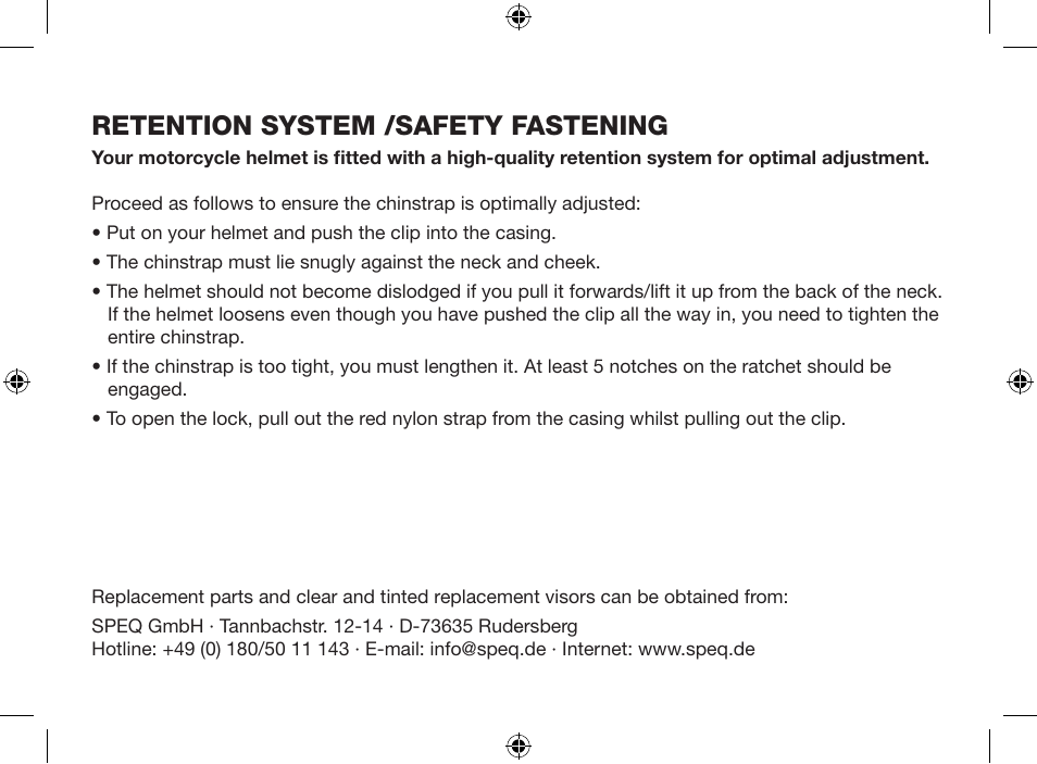 Retention system /safety fastening | Crivit SP-803Y User Manual | Page 11 / 84