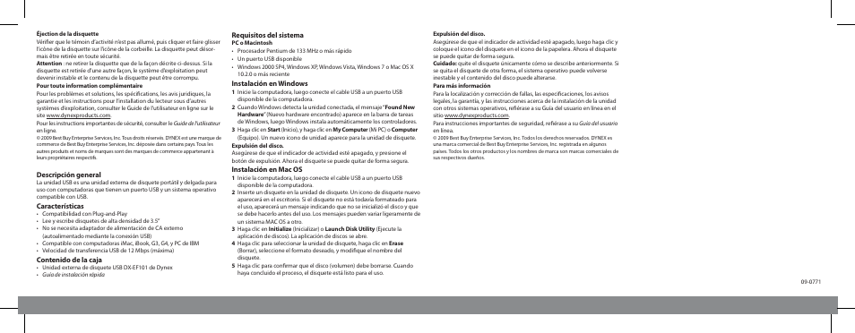 Dynex DX-EF101 User Manual | Page 2 / 2