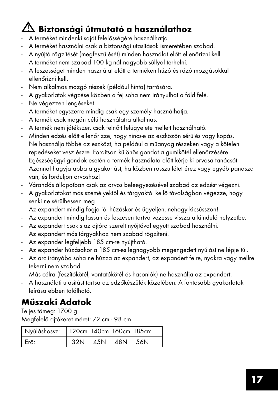 17 biztonsági útmutató a használathoz, Műszaki adatok | Crivit TF-1321 User Manual | Page 17 / 48