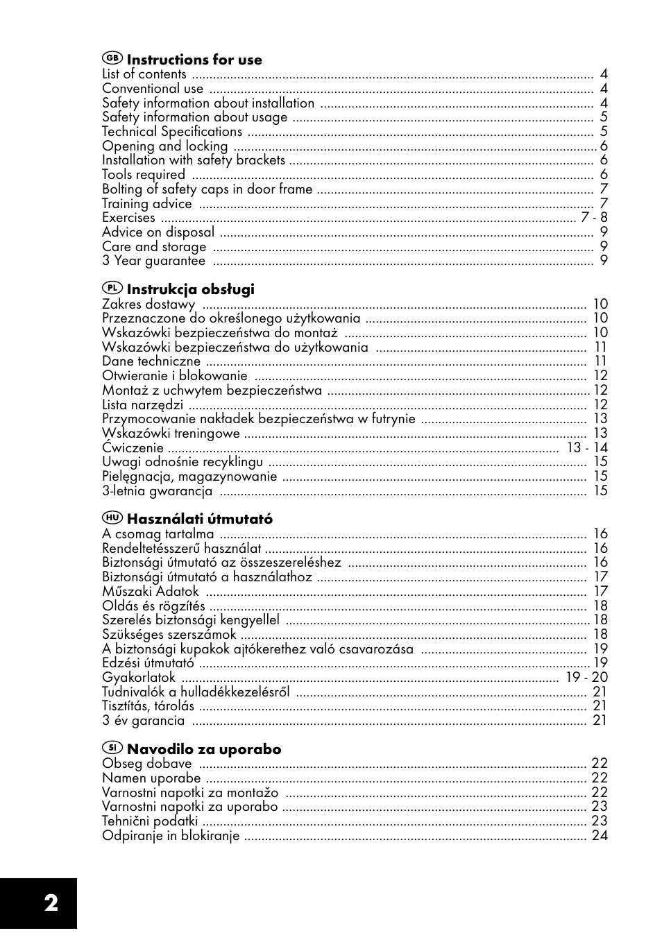 Crivit TF-1321 User Manual | Page 2 / 48