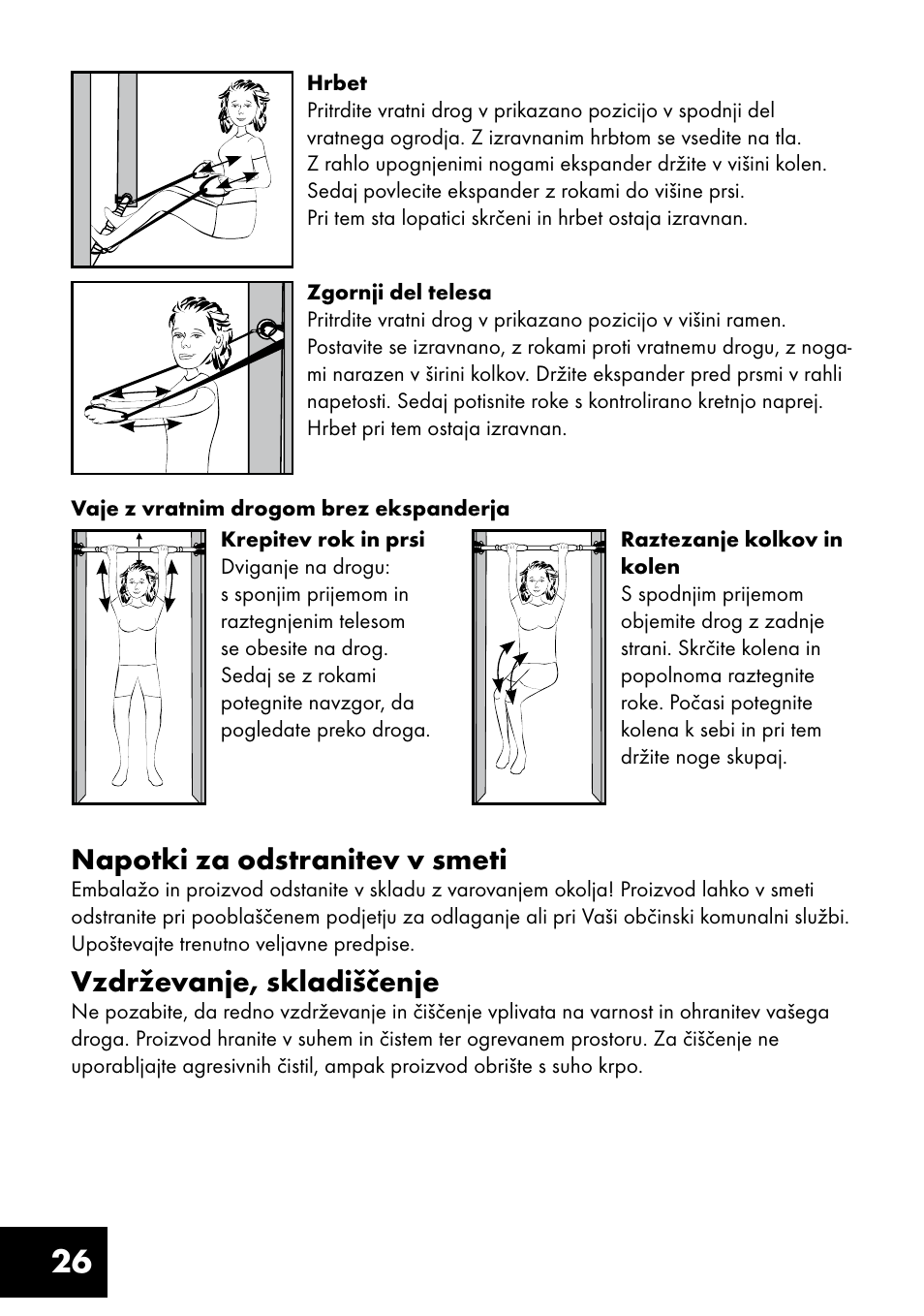 Napotki za odstranitev v smeti, Vzdrževanje, skladiščenje | Crivit TF-1321 User Manual | Page 26 / 48