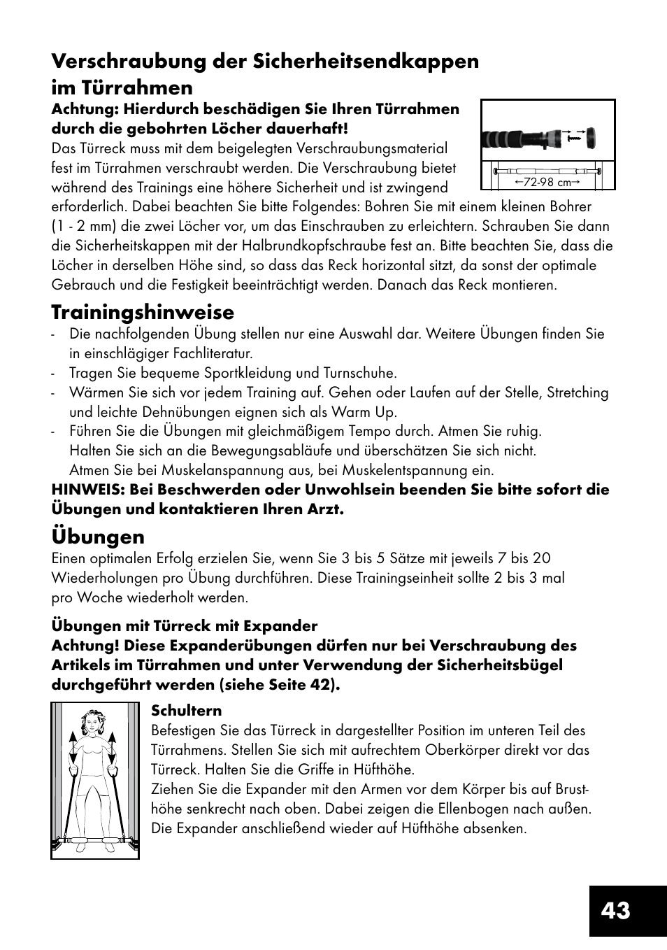 Trainingshinweise, Übungen | Crivit TF-1321 User Manual | Page 43 / 48
