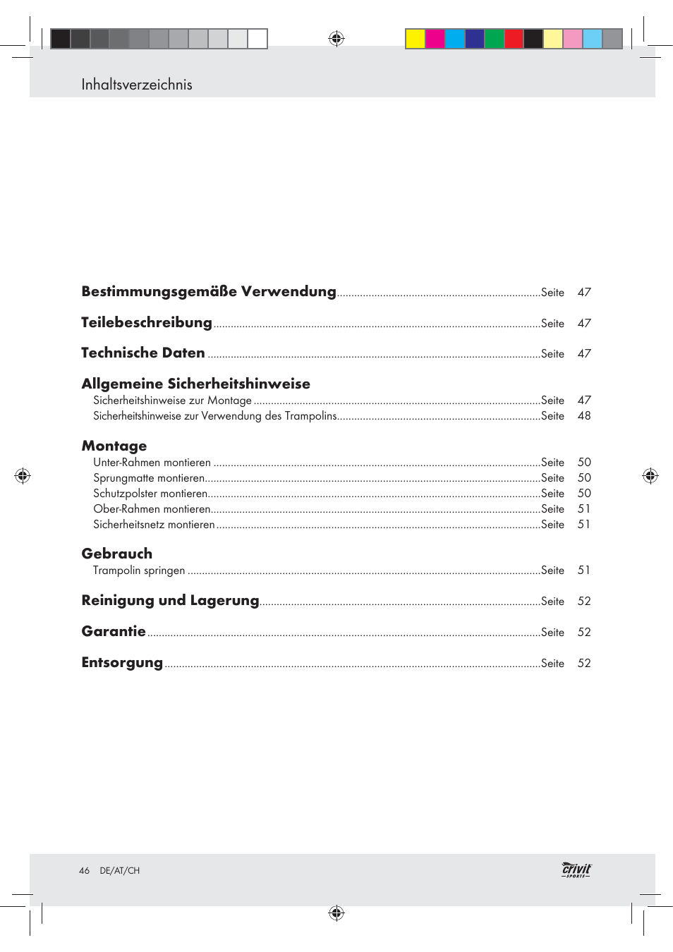 Crivit Z30751 User Manual | Page 46 / 57