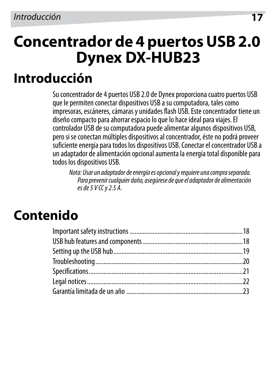 Dynex DX-HUB23 User Manual | Page 17 / 26
