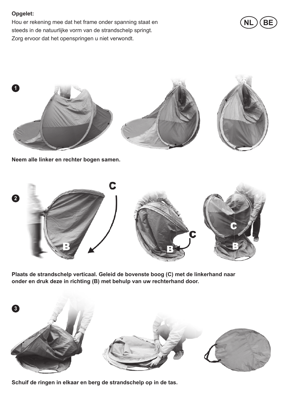 Be nl | Crivit Pop-Up Beach Shelter User Manual | Page 14 / 33