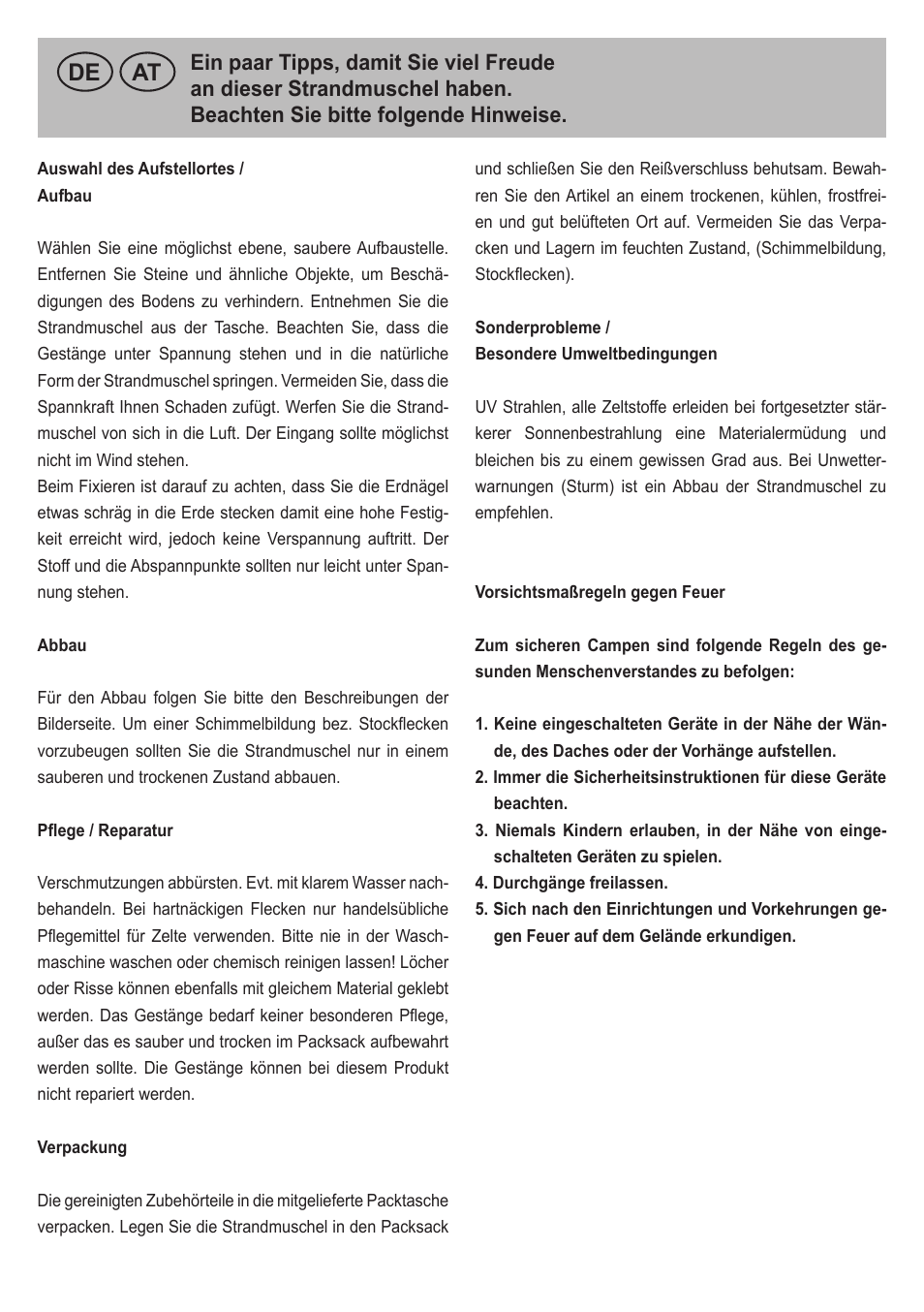 Crivit Pop-Up Beach Shelter User Manual | Page 5 / 33