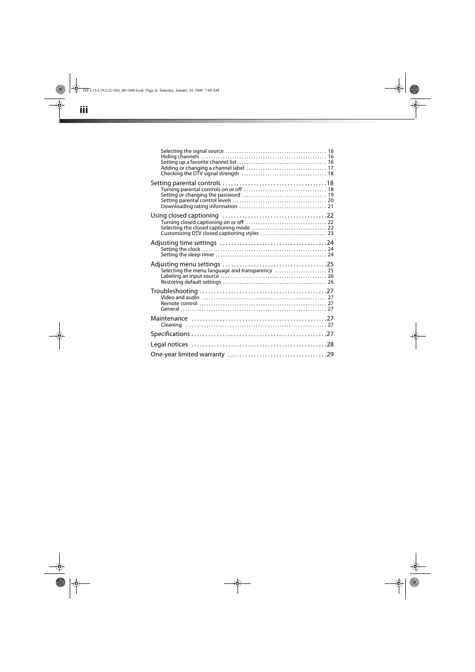 Dynex DX-L19-10A User Manual | Page 3 / 33