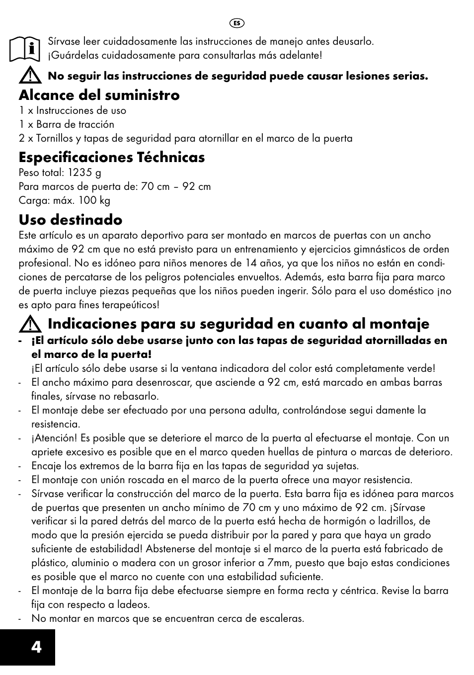 Alcance del suministro, Especificaciones téchnicas, Uso destinado | Crivit TR-1433 User Manual | Page 4 / 32