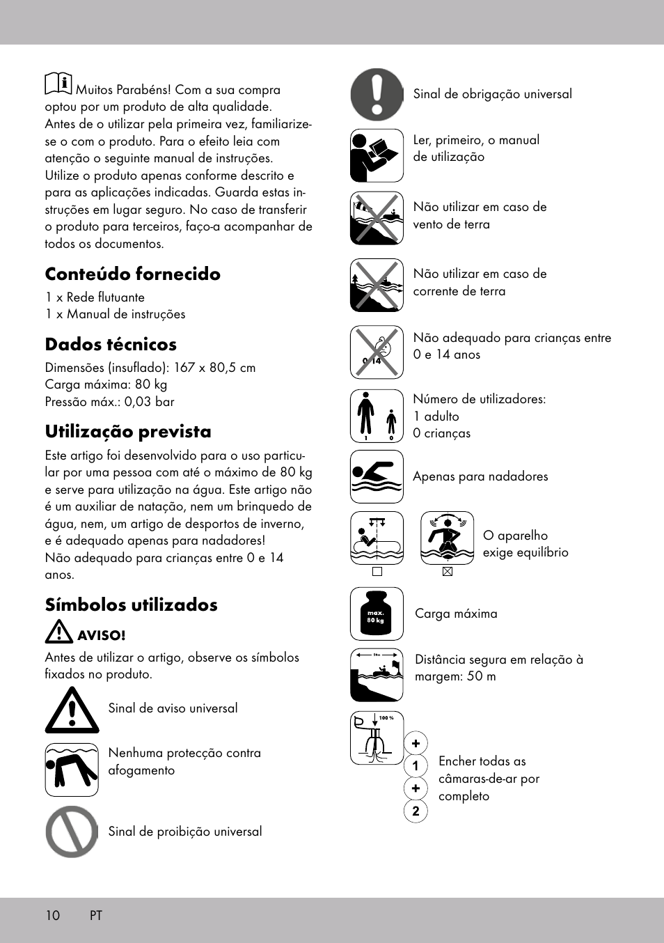Conteúdo fornecido, Dados técnicos, Utilização prevista | Símbolos utilizados | Crivit WH-2097 User Manual | Page 10 / 20
