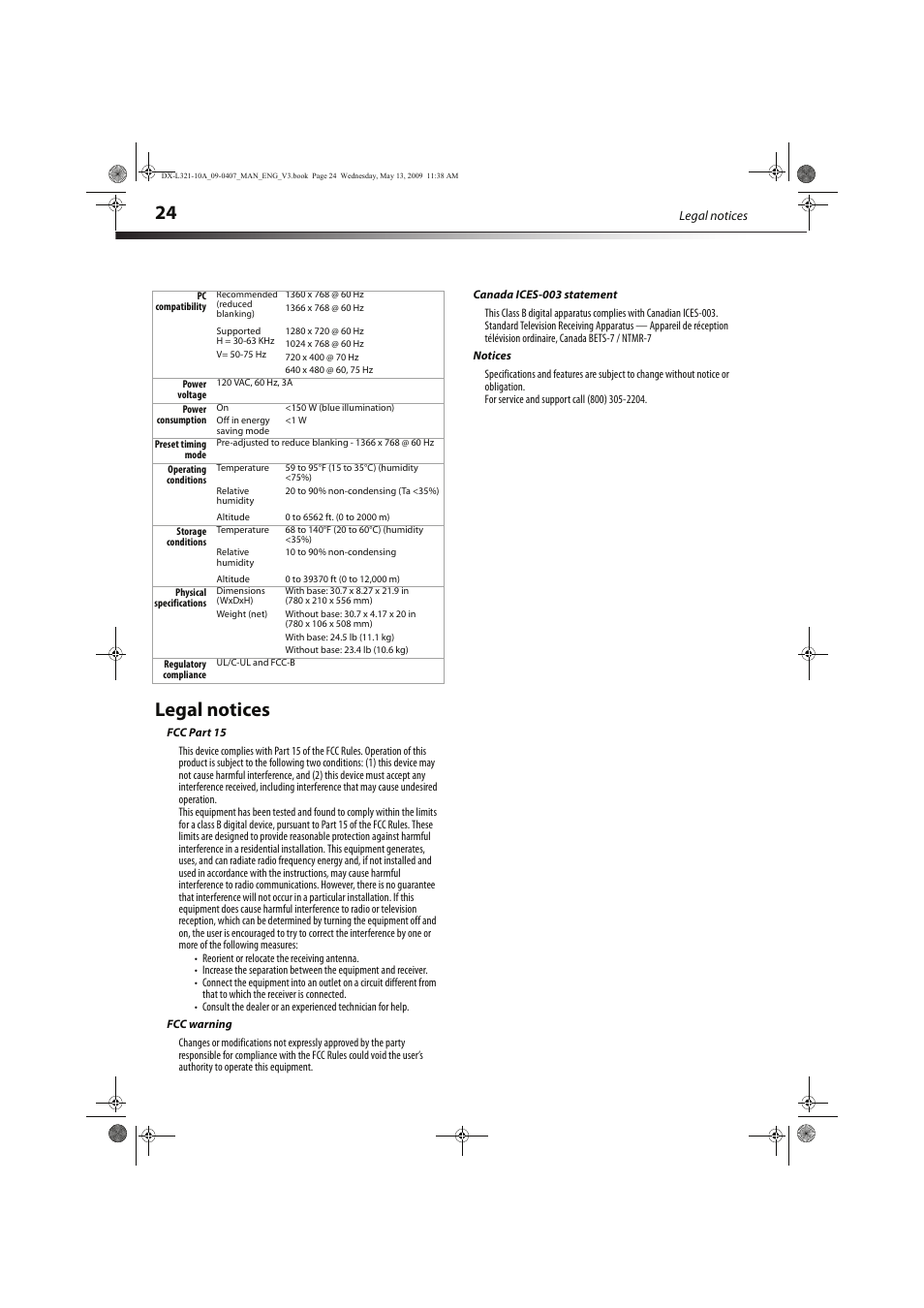 Legal notices | Dynex DX-L321-10A User Manual | Page 28 / 32