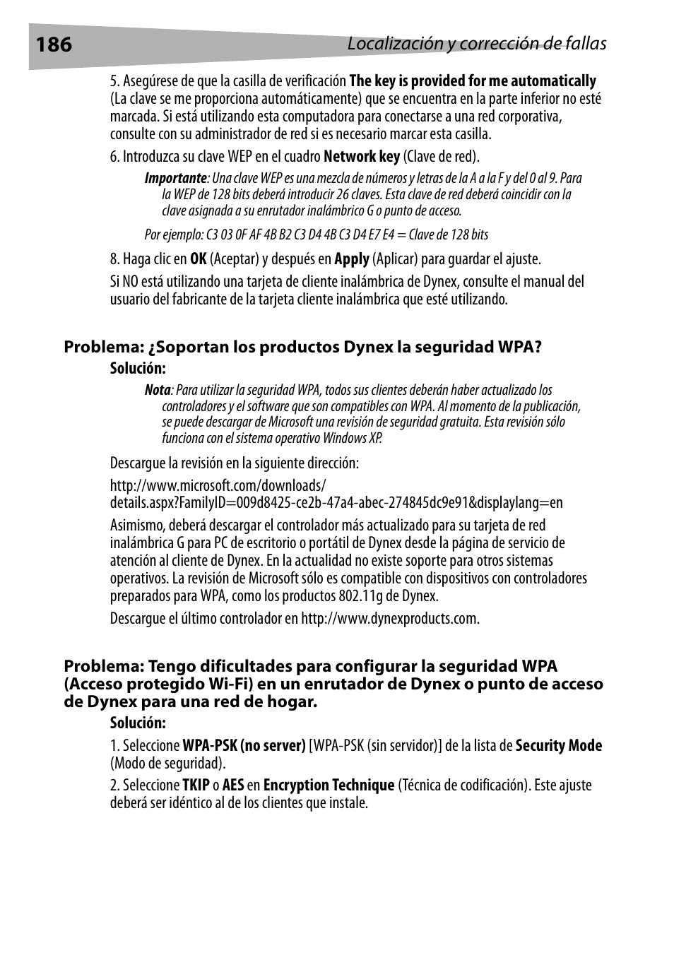 Dynex DX-WGRTR User Manual | Page 186 / 196