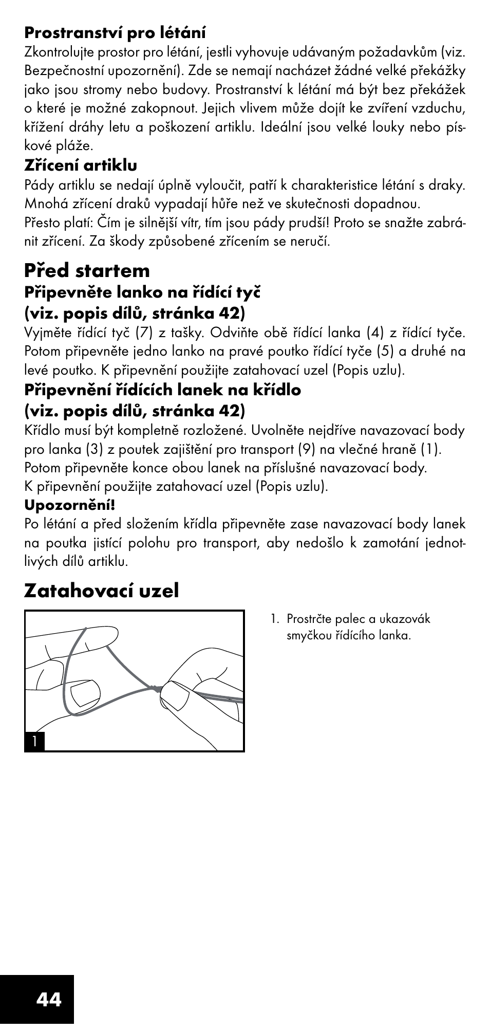 Před startem, Zatahovací uzel | Crivit LM-1419 User Manual | Page 44 / 60