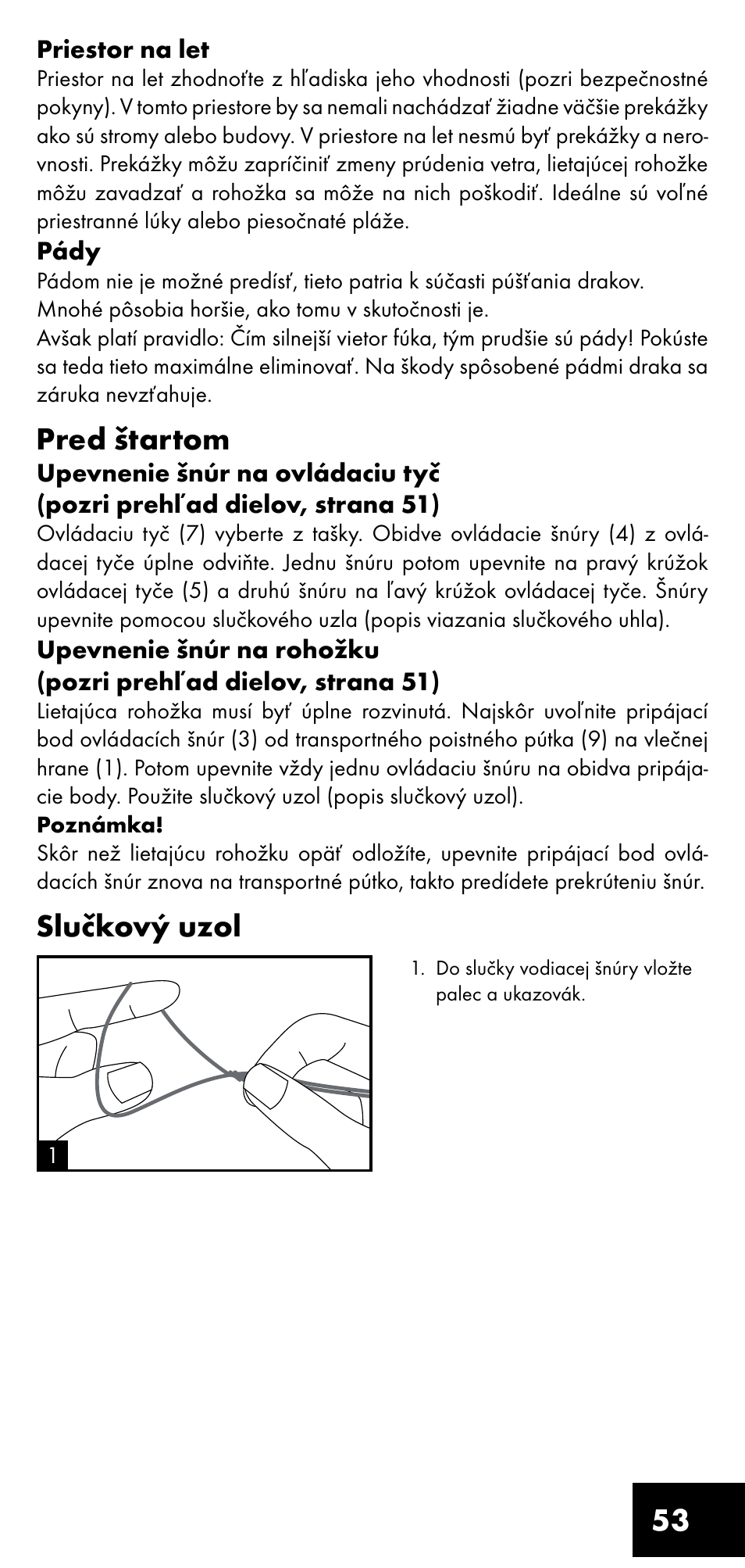 Pred štartom, Slučkový uzol | Crivit LM-1419 User Manual | Page 53 / 60