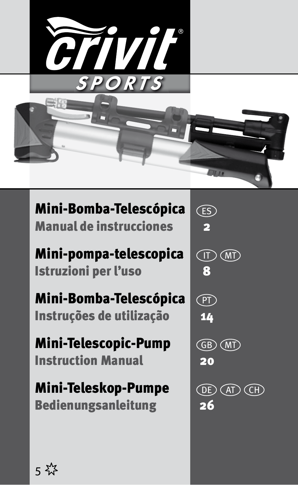 Crivit Mini Telescopic Pump User Manual | 17 pages